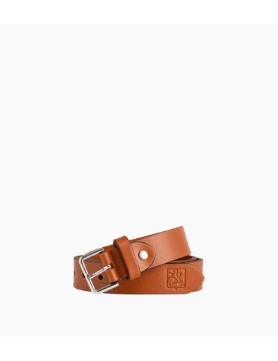 Ceinture homme avec boucle carrée en cuir lisse