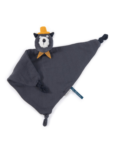 Doudou lange chat gris foncé Alphonse Les Moustaches