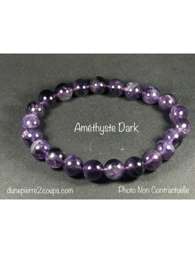 Bracelet 'Dark' Améthyste  8mm