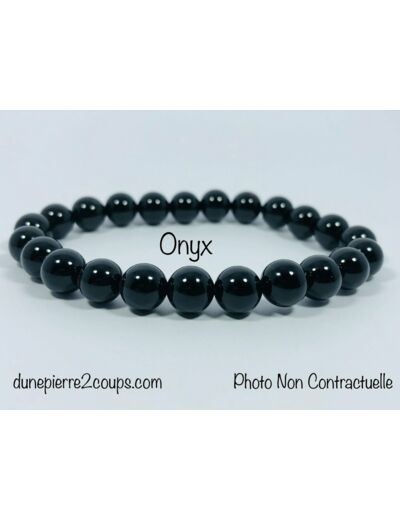 Bracelet Onyx Noir  8mm